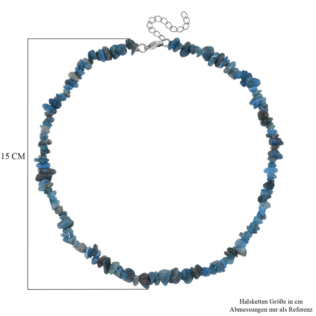 Neon Apatit Halskette, flexibel, Reiner Edelstahl ca. 160.00 ct