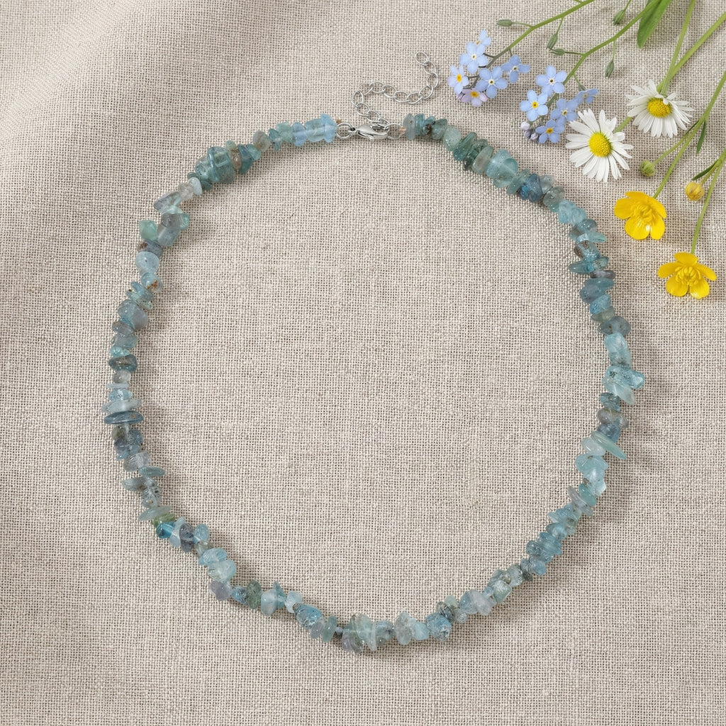 Grüner Apatit Halskette, flexibel, Reiner Edelstahl ca. 160.00 ct