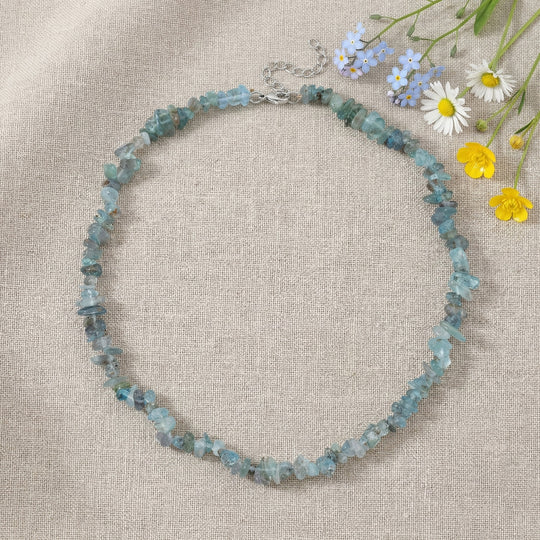Grüner Apatit Halskette, flexibel, Reiner Edelstahl ca. 160.00 ct