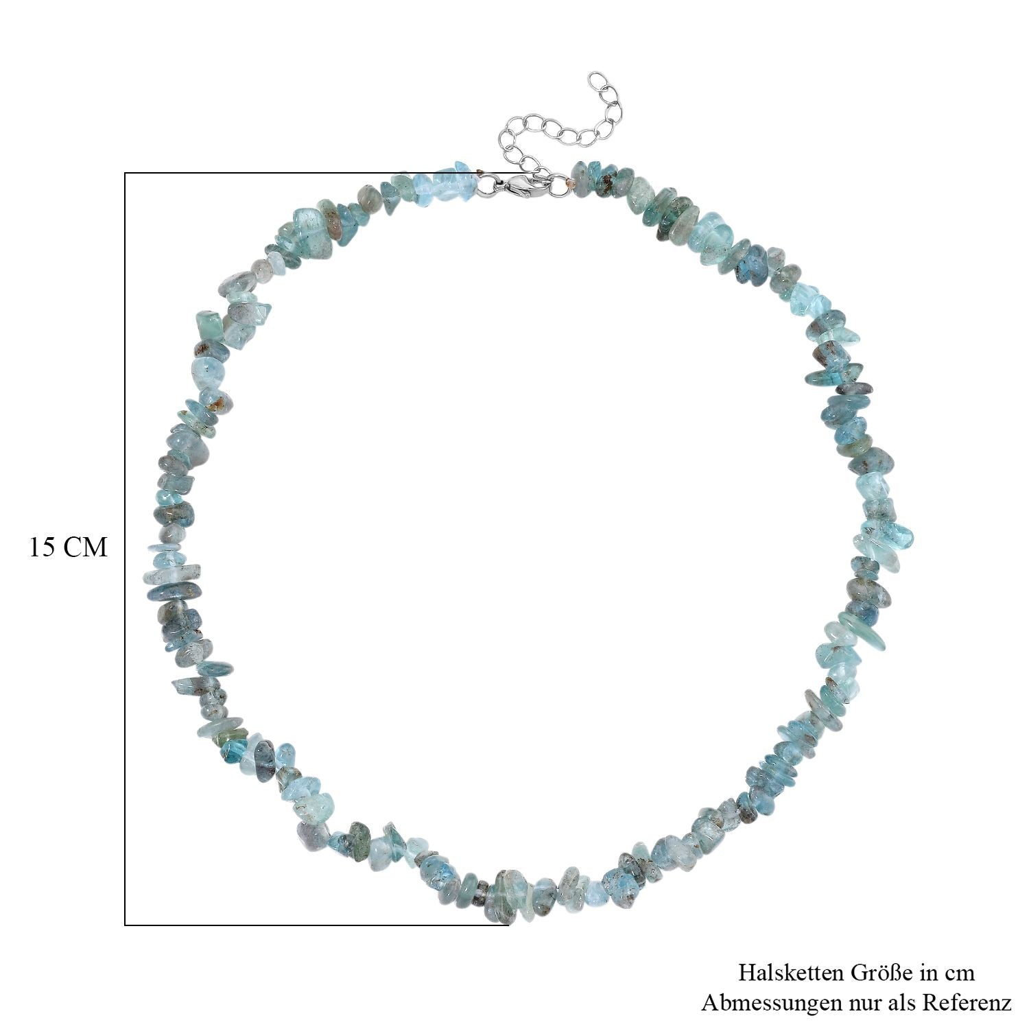 Grüner Apatit Halskette, flexibel, Reiner Edelstahl ca. 160.00 ct