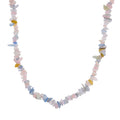 Mehrfarbiger Beryll Halskette, flexibel, Reiner Edelstahl ca. 160.00 ct