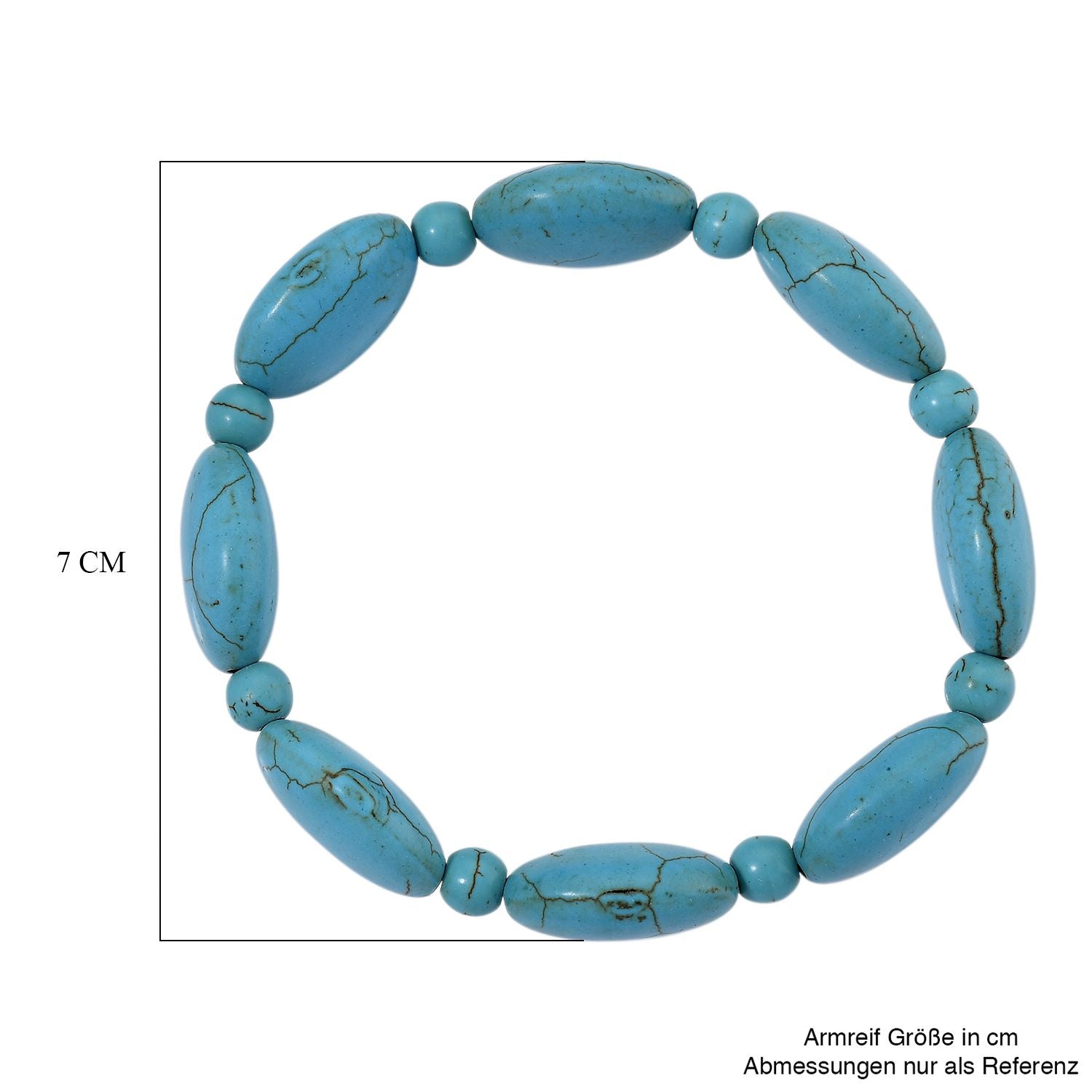 Blaues Howlit Armband, flexibel, ca. 135.00 ct