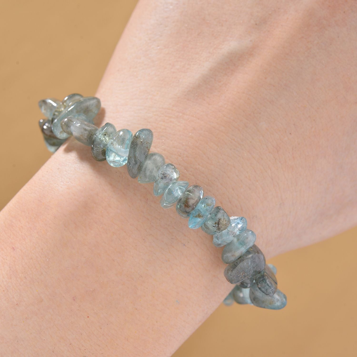 Grüner Apatit Armband, flexibel, ca. 85.00 ct