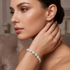 AA Natürlicher, äthiopischer Welo Opal Armband ca. 19 cm 925 Silber rhodiniert ca. 16.25 ct