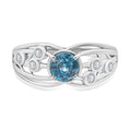 Blauer Zirkon, Moissanit Ring 925 Silber rhodiniert (Größe 19.00) ca. 1,57 ct