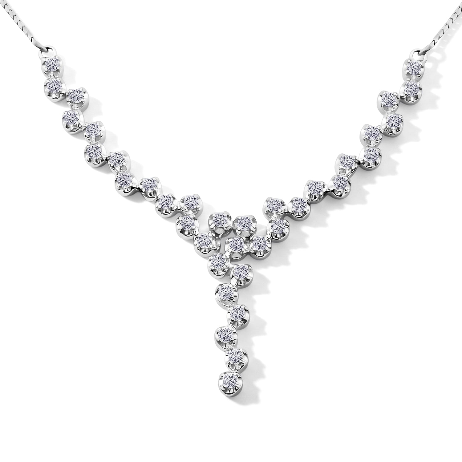 LUXURIANT DIAMOND - Lab Grown Diamant VS1-SI1/D-F GCI zertifiziert Halskette ca. 45 cm 925 Silber rhodiniert ca. 1.48 ct