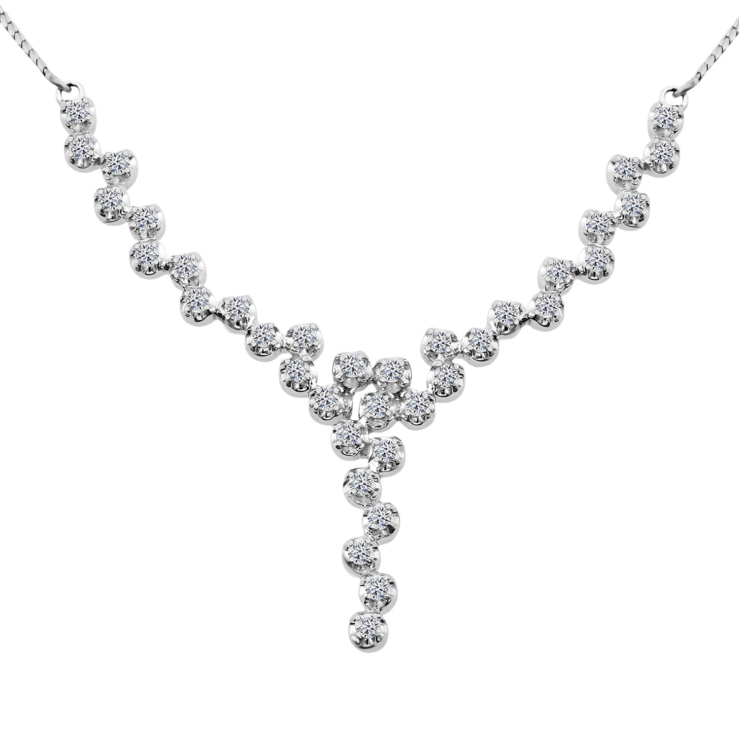 LUXURIANT DIAMOND - Lab Grown Diamant VS1-SI1/D-F GCI zertifiziert Halskette ca. 45 cm 925 Silber rhodiniert ca. 1.48 ct