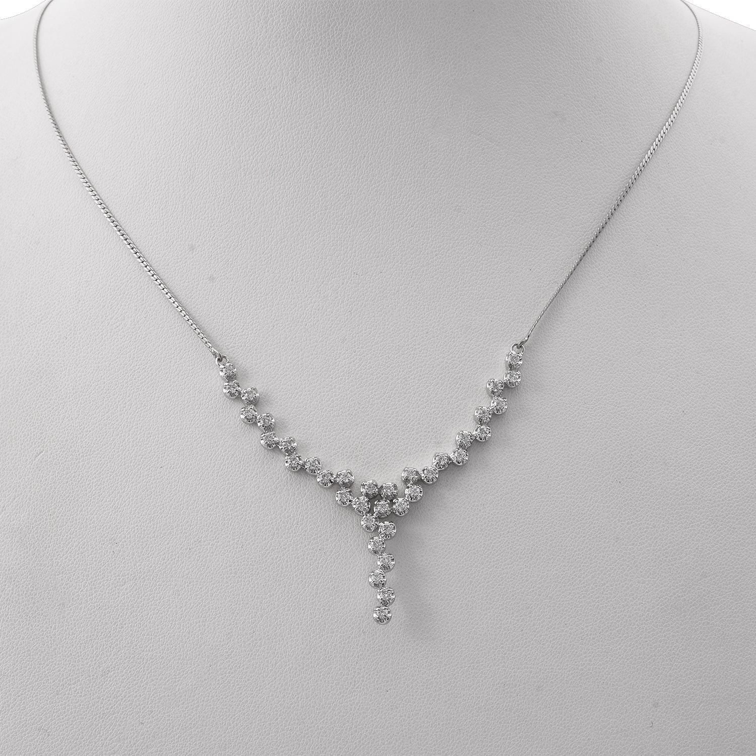 LUXURIANT DIAMOND - Lab Grown Diamant VS1-SI1/D-F GCI zertifiziert Halskette ca. 45 cm 925 Silber rhodiniert ca. 1.48 ct