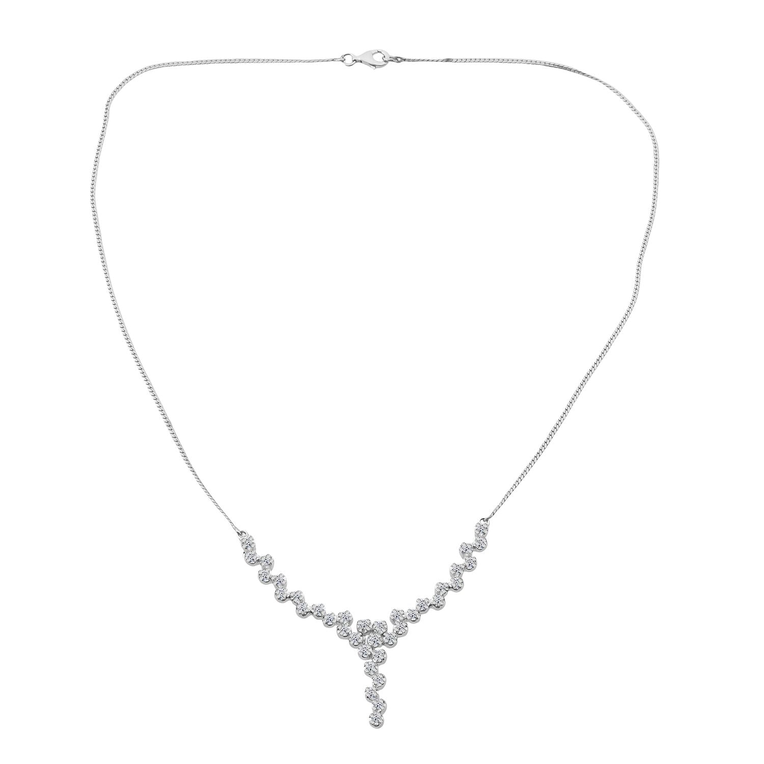 LUXURIANT DIAMOND - Lab Grown Diamant VS1-SI1/D-F GCI zertifiziert Halskette ca. 45 cm 925 Silber rhodiniert ca. 1.48 ct