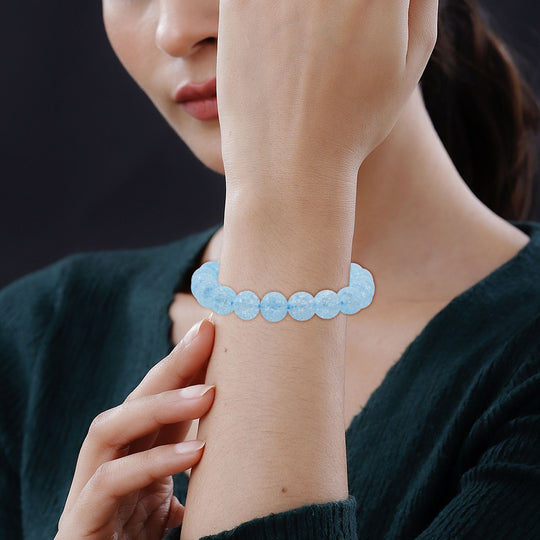 Blauer Eisquarz Armband, flexibles, ca. 139.00 ct