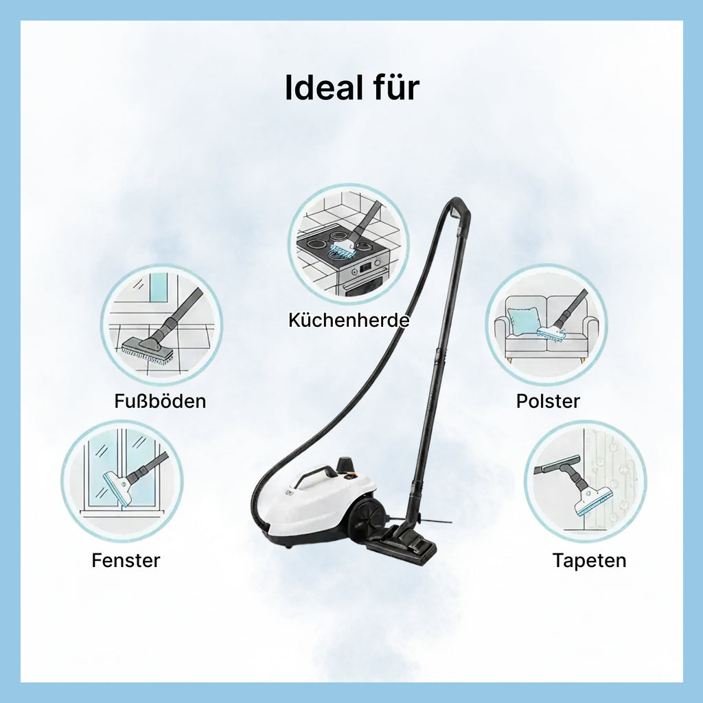 Kraftvoller Dampfreiniger 1800W, 5 Bar für Haushalt und Reiningung