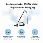 Kraftvoller Dampfreiniger 1800W, 5 Bar für Haushalt und Reiningung