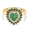 D joy Socoto Smaragd Ring 925 Silber 750 Gelbgold Vermeil (Größe 19.00) ca. 1.46 ct