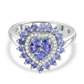 D joy Tansanit Ring 925 Silber rhodiniert (Größe 17.00) ca. 1,52 ct