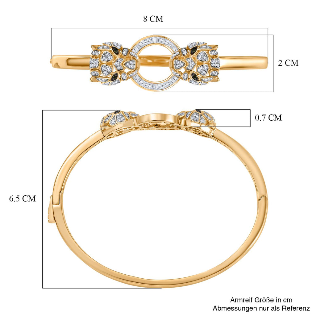 GP Trionfo Kollektion- Kanchanaburi Blauer Saphir, Weißer Diamant Armreif ca. 19 cm 925 Silber 750 Gelbgold Vermeil ca. 1.02 ct