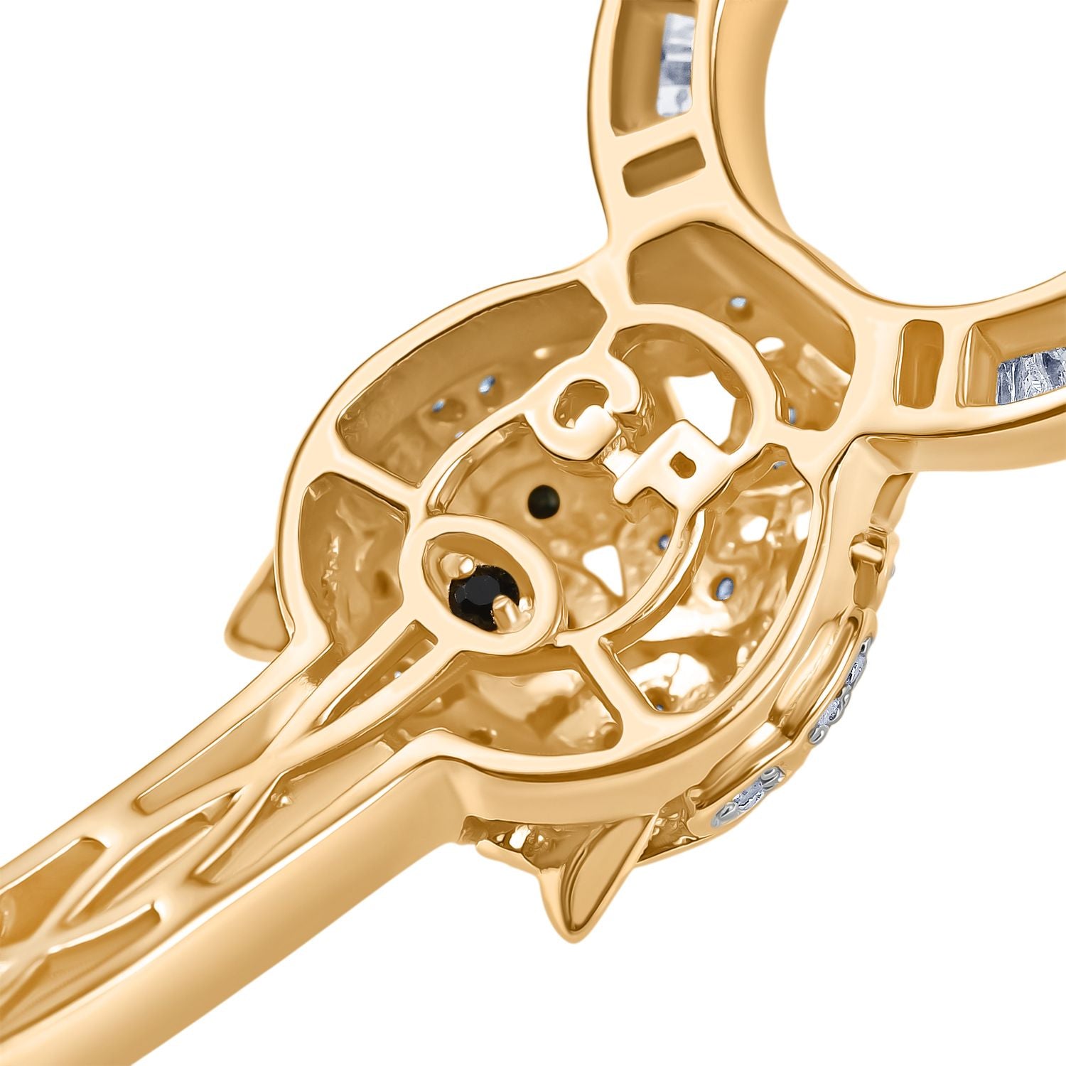GP Trionfo Kollektion- Kanchanaburi Blauer Saphir, Weißer Diamant Armreif ca. 19 cm 925 Silber 750 Gelbgold Vermeil ca. 1.02 ct