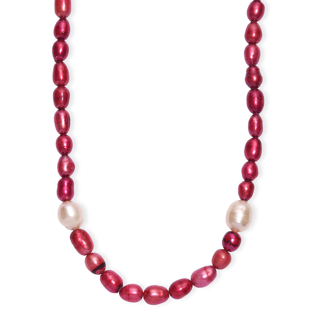 Rosa Süßwasser Perle, Süßwasser Perle Halskette ca. 45 cm 316L Edelstahl