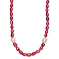 Rosa Süßwasser Perle, Süßwasser Perle Halskette ca. 45 cm 316L Edelstahl