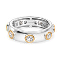 Djoy Moissanit Ring 925 Silber platiniert und vergoldet (Größe 17.00) ca. 0.70 ct