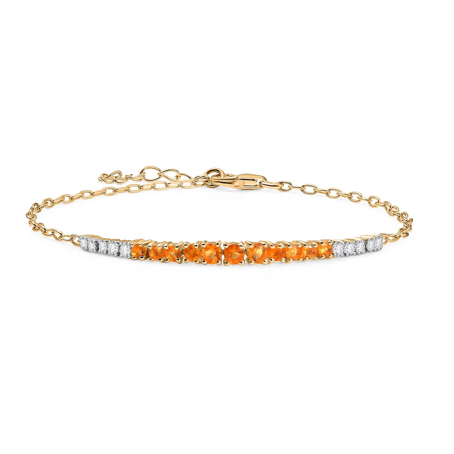 D'joy Feueropal Armband ca. 19 cm + 2.5 cm extender, 925 Silber 750 Gelb Vergoldet ca. 1.04 ct