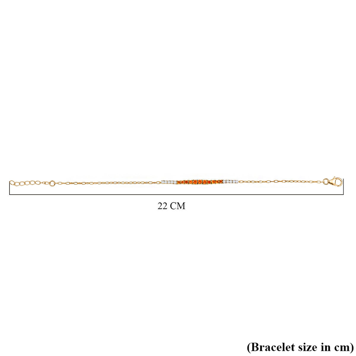 D'joy Feueropal Armband ca. 19 cm + 2.5 cm extender, 925 Silber 750 Gelb Vergoldet ca. 1.04 ct