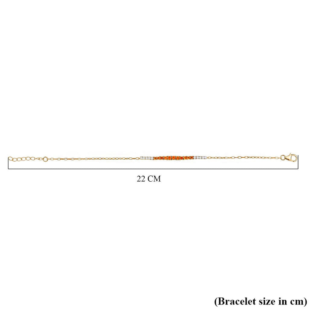 D'joy Feueropal Armband ca. 19 cm + 2.5 cm extender, 925 Silber 750 Gelb Vergoldet ca. 1.04 ct