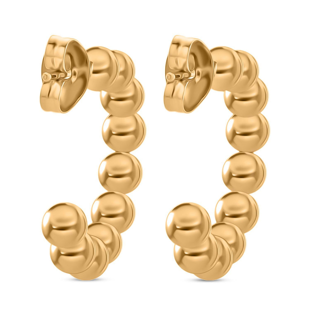 Kugelstruktur-Creolen, 316L Edelstahl , goldfarben