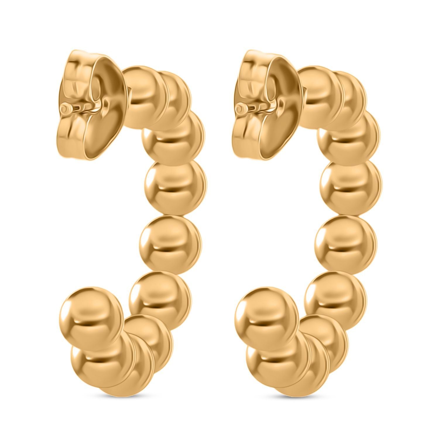 Kugelstruktur-Creolen, 316L Edelstahl , goldfarben