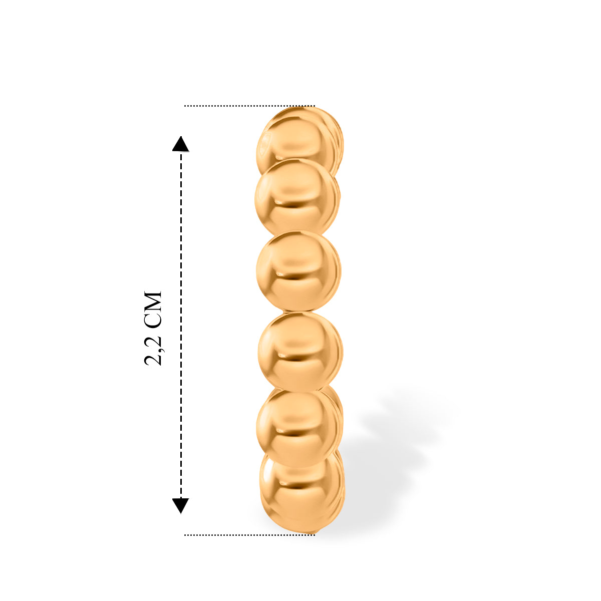 Kugelstruktur-Creolen, 316L Edelstahl , goldfarben