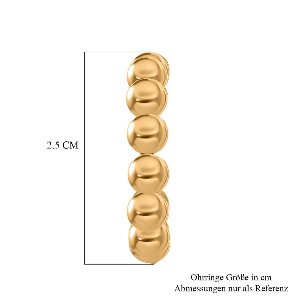 Kugelstruktur-Creolen, 316L Edelstahl , goldfarben