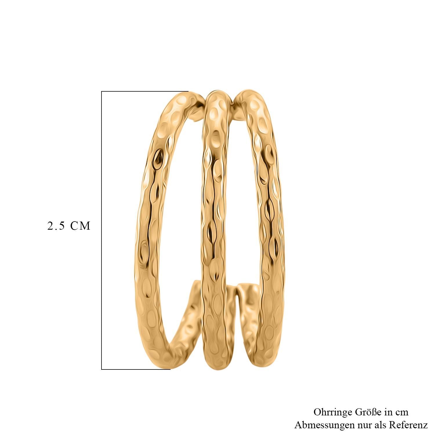 Gehämmert-Design Ohrringe, 316L Edelstahl, goldfarben