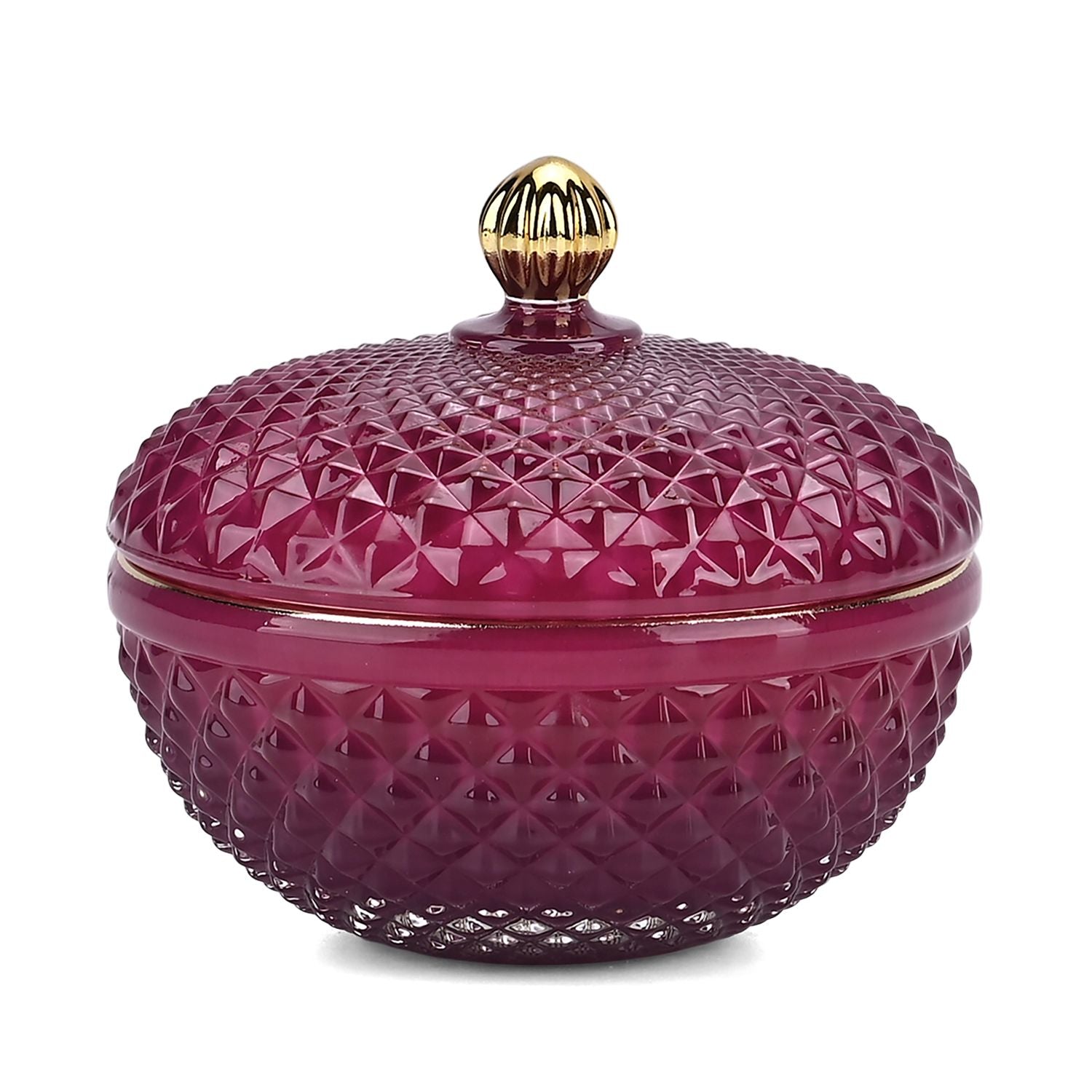 LIVMORE - Duftkerze im dekorativen Glas, Tabak und Oudh, 36 Std. Brenndauer, Purpurrot