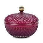 LIVMORE - Duftkerze im dekorativen Glas, Tabak und Oudh, 36 Std. Brenndauer, Purpurrot