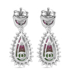 Garden Majesty - D joy Wassermelonen Quarz Triplette, Rhodolith Granat Ohrringe 925 Silber rhodiniert ca. 5,27 ct.