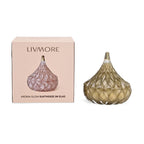 LIVMORE - Duftkerze Winterzauber-Design, 25 Std. Brenndauer, 150g, 4,5 ml ätherisches Öl, Lavendel und Jasmin, Grün