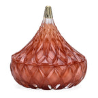LIVMORE - Duftkerze Winterzauber-Design, 25 Std. Brenndauer, 150g, 4,5 ml ätherisches Öl, Jasmin und Neroli, Dunkelrot
