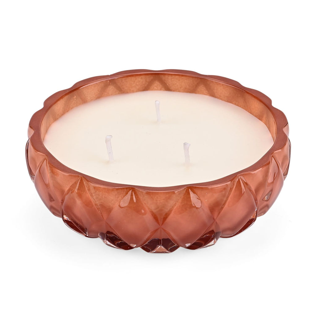 LIVMORE - Duftkerze Winterzauber-Design, 25 Std. Brenndauer, 150g, 4,5 ml ätherisches Öl, Jasmin und Neroli, Dunkelrot