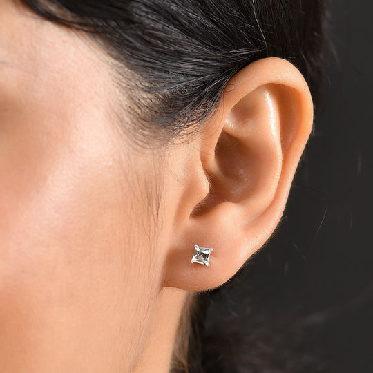 J Francis gefertigt mit SWAROVSKI Weißer Swarovski Kristall Ohrringe 925 Silber