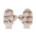 Flauschige Fäustlinge mit Kunstfell und Strickbündchen, Einheitsgröße, Beige