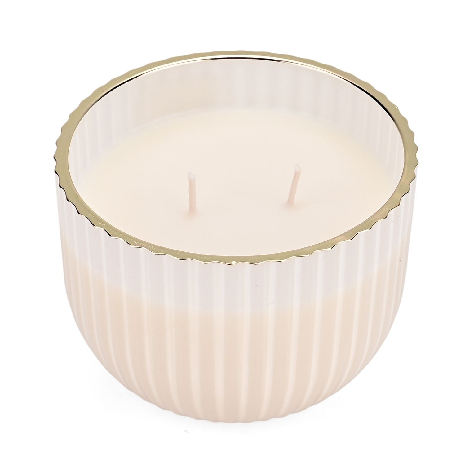 Duftkerze im Glas mit Deckel, Luxusglas-Design, Tabak und Oud, Weiß
