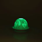 LED-Porzellan-Teelichthalter - Motiv Engel, 13-Farben-LED mit Fernbedienung, Durchmesser 10,5 cm, Höhe 7,5 cm