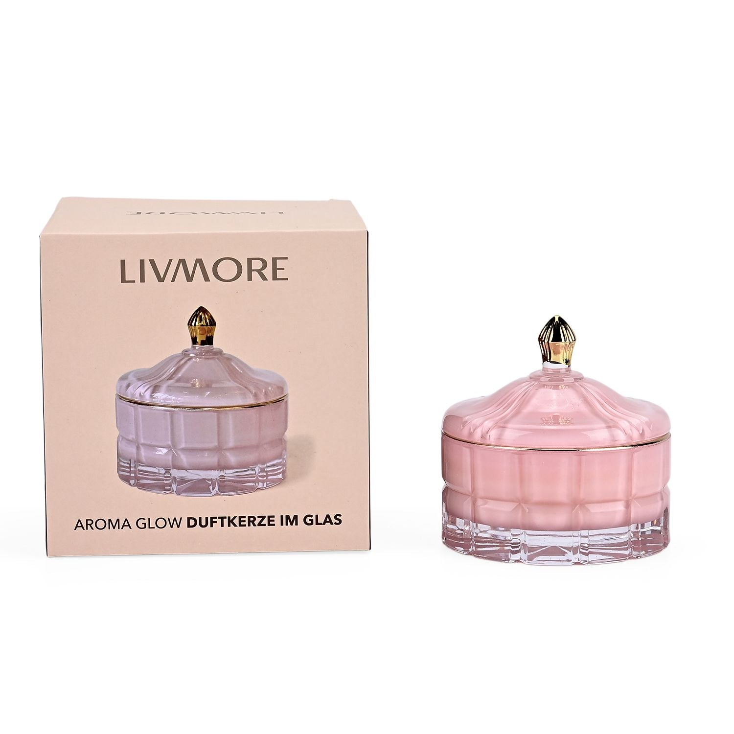 LIVMORE - Duftkerze, 28 Std. Brenndauer, 150g, 4,5 ml ätherisches Öl, Jasmin und Neroli, Flieder