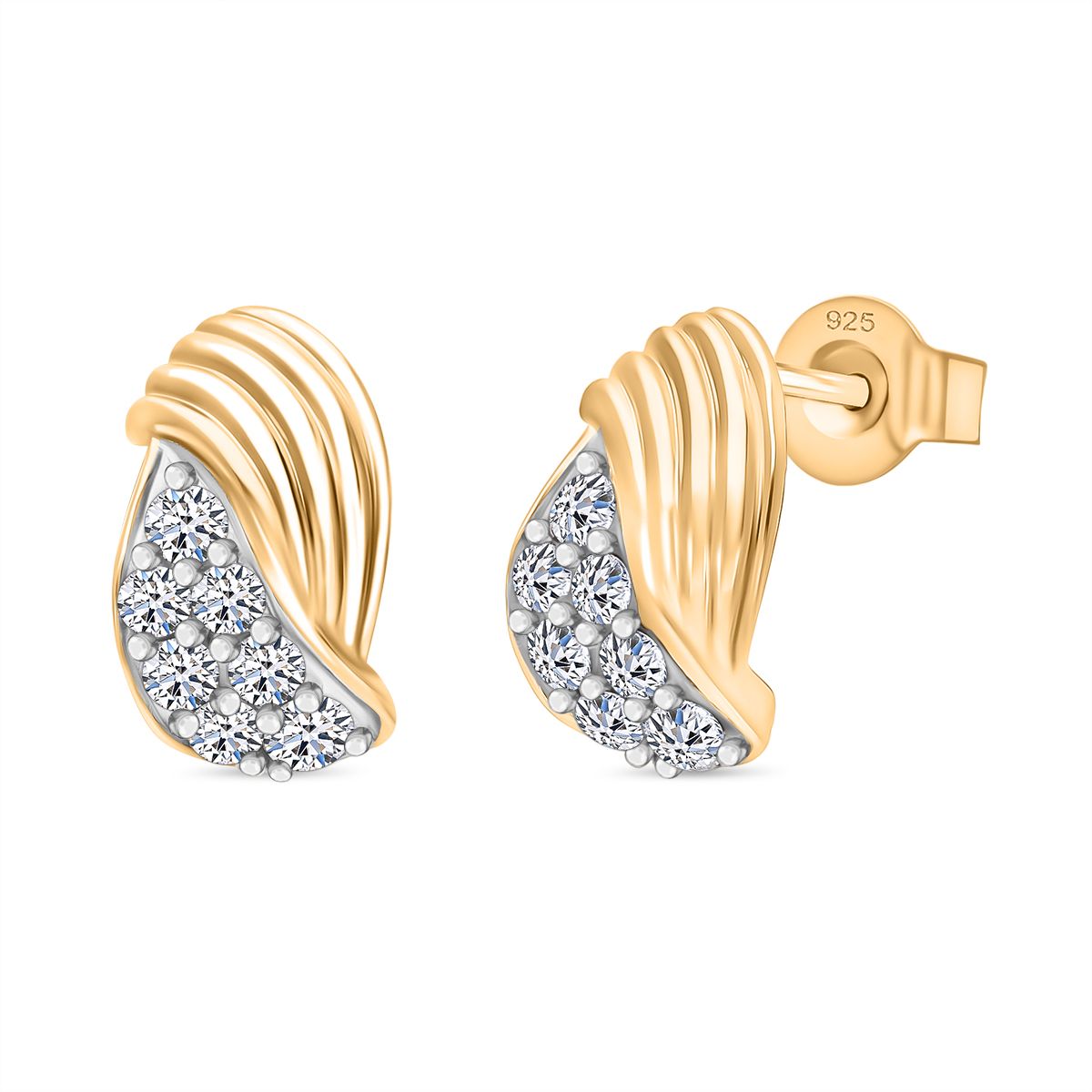 LUXURIANT DIAMOND -Lab Grown Diamant SI-GH Ohrringe, 925 Silber 750 Gelbgold Vermeil ca. 0.50 ct