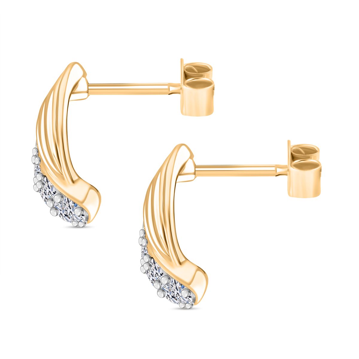 LUXURIANT DIAMOND -Lab Grown Diamant SI-GH Ohrringe, 925 Silber 750 Gelbgold Vermeil ca. 0.50 ct