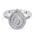 LUXURIANT DIAMOND - Lab Grown Diamant SI-GH SGL zertifiziert Ring 925 Silber rhodiniert (Größe 19.00) (10-15 Werktage Lieferzeit) ca. 0.50 ct