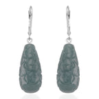 EXTREM SELTEN - Natürlicher Olmek Jadeit Ohrringe 925 Silber rhodiniert ca. 55.00 ct
