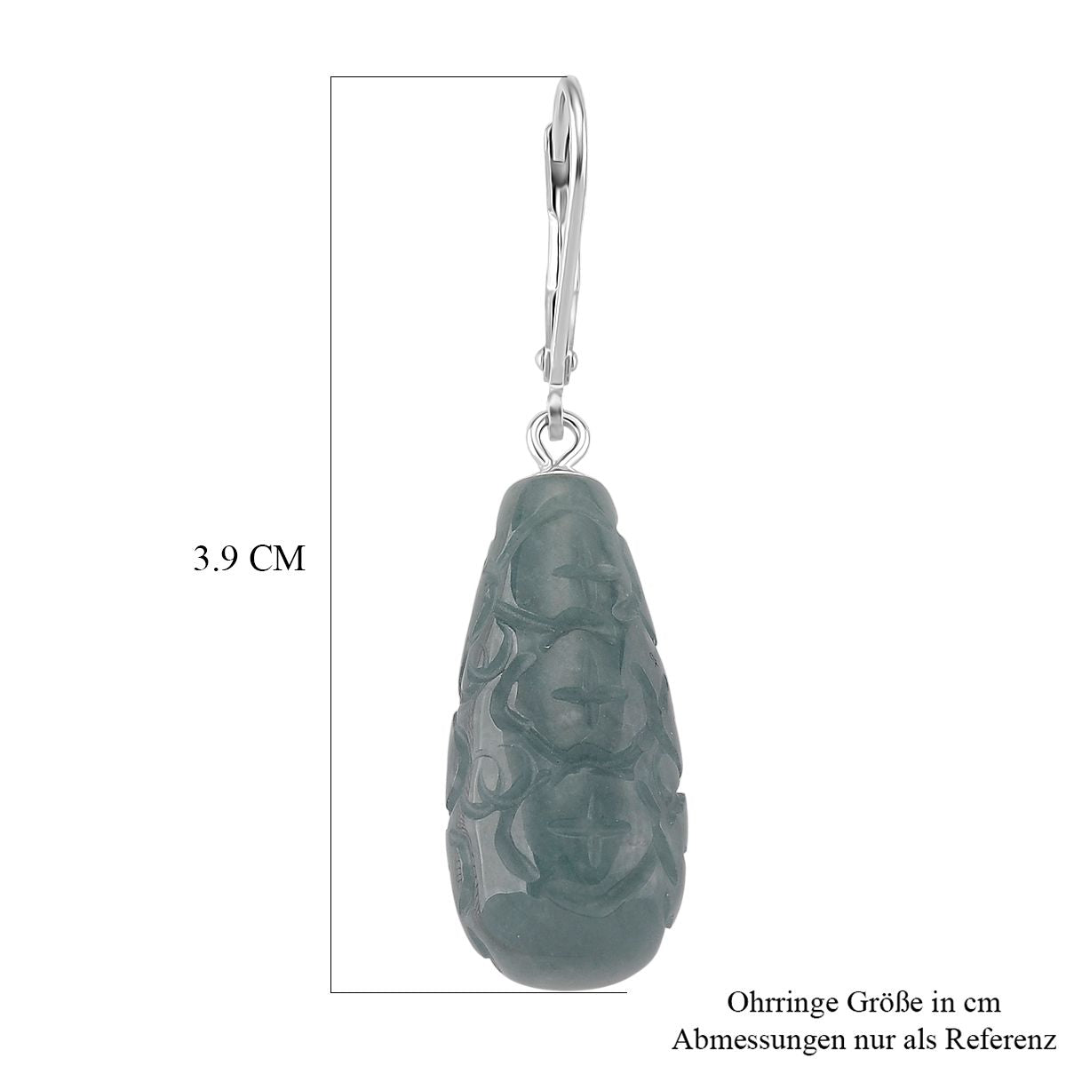 EXTREM SELTEN - Natürlicher Olmek Jadeit Ohrringe 925 Silber rhodiniert ca. 55.00 ct