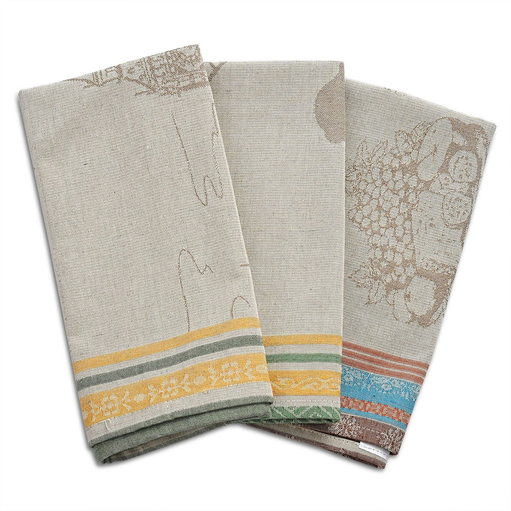 LIVMORE Set aus 3 Jacquard Küchenhandtüchern, 50 x 70 cm, Schwarz