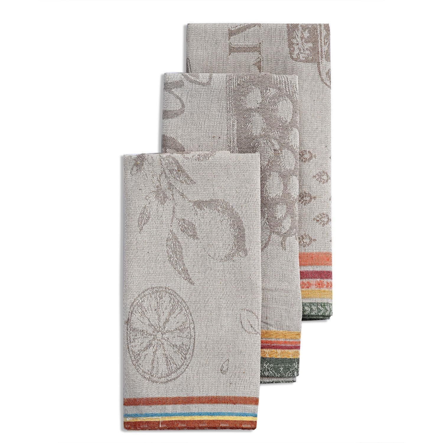 LIVMORE Set aus 3 Jacquard Küchenhandtüchern, 50 x 70 cm