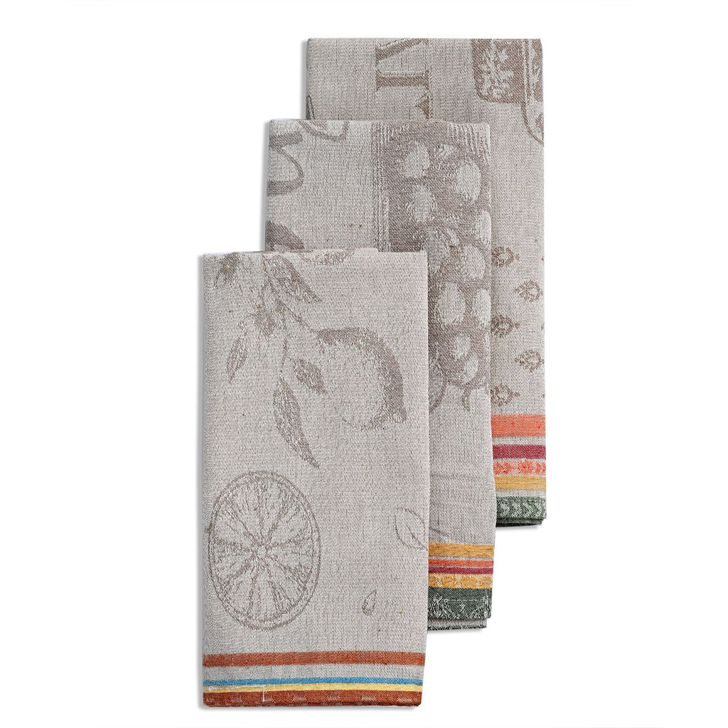 LIVMORE Set aus 3 Jacquard Küchenhandtüchern, 50 x 70 cm